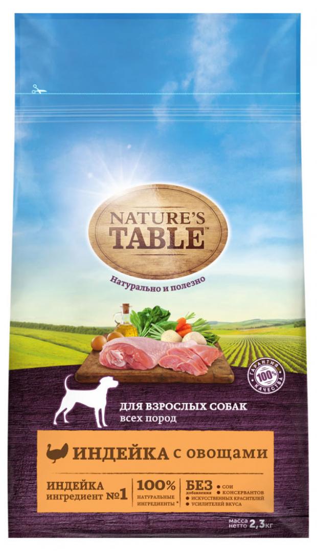 Сухой корм для взрослых собак Nature's Table индейка с овощами, 2,3 кг