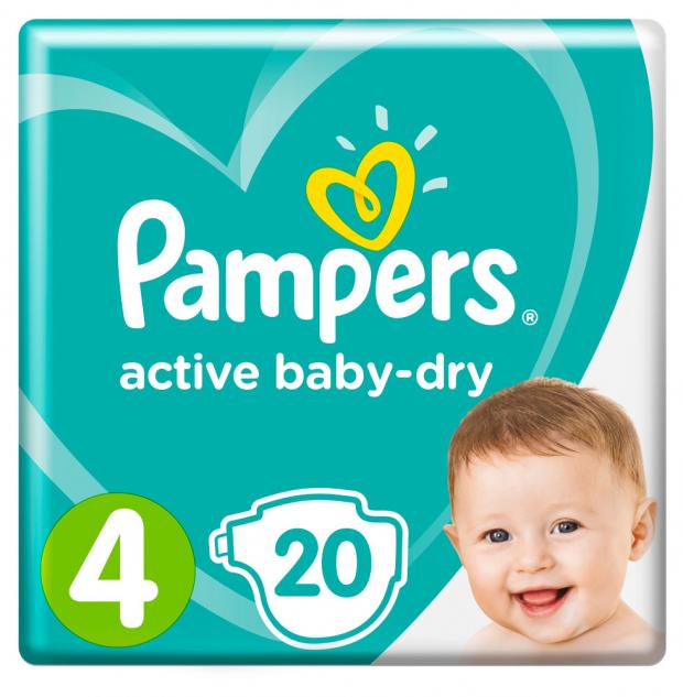 фото Подгузники pampers active baby 4 (8-14 кг), 20 шт