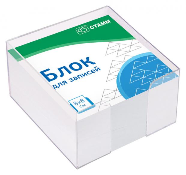 

Блок для записей СТАММ Basic 8x8x4 см пластиковый бокс, белый