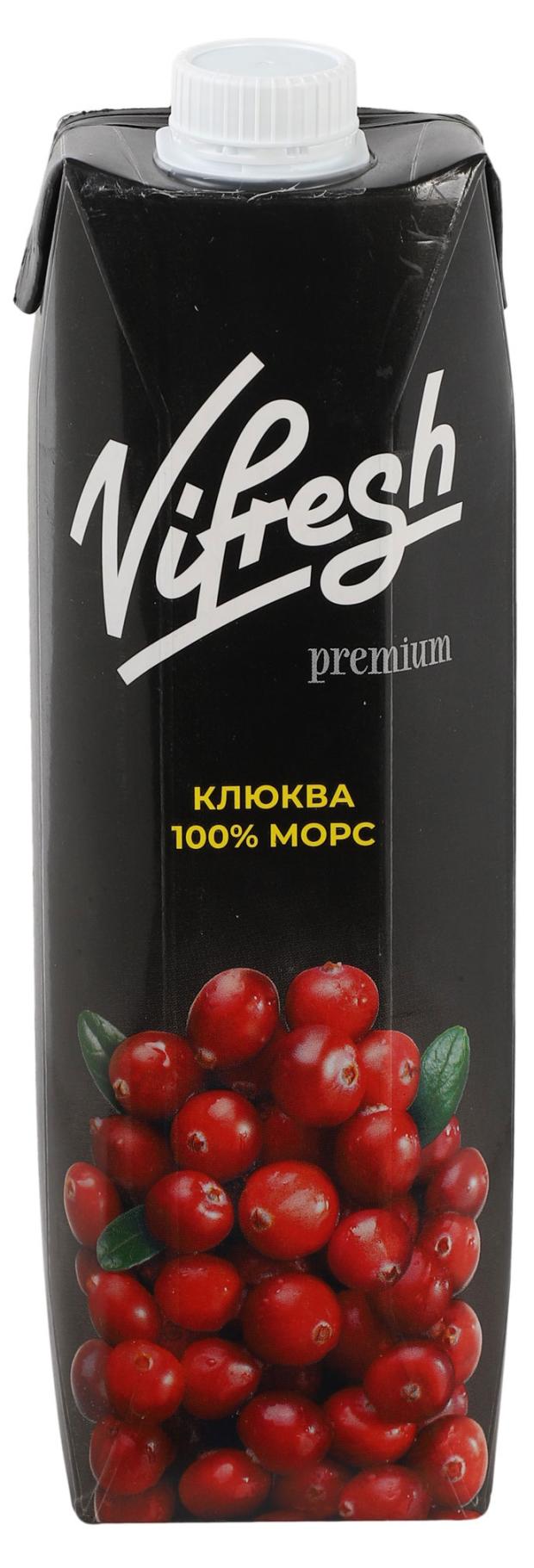 Морс Vifresh Клюква, 1 л морс pro mors клюква 2 л