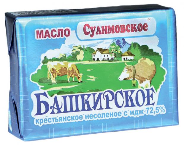 Масло сливочное Сулимовское Башкирское 72,5% БЗМЖ, 175 г