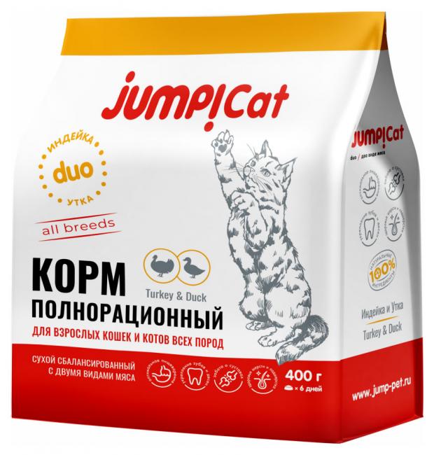 

Сухой корм для кошек JUMP Cat Duo Adult со вкусом индейки и утки, 400 г