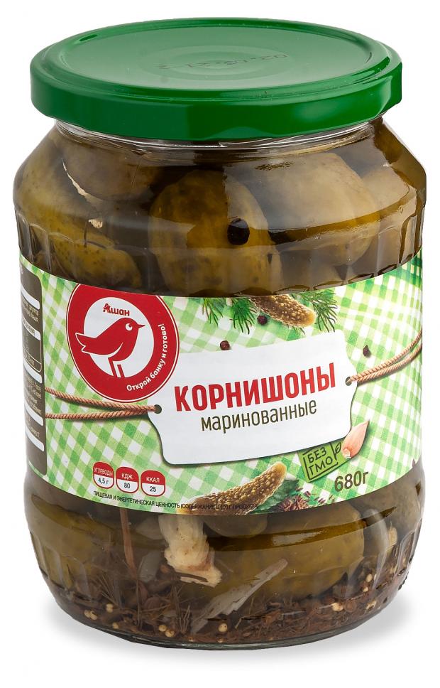 Корнишоны АШАН Красная птица маринованные, 680 г корнишоны green ray маринованные 720 мл