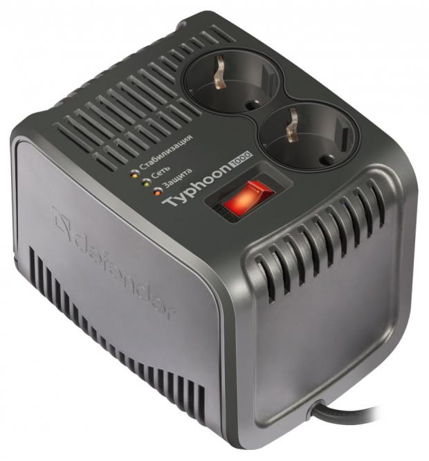 

Стабилизатор напряжения Defender AVR Typhoon 1000, 320 Вт, 2 розетки