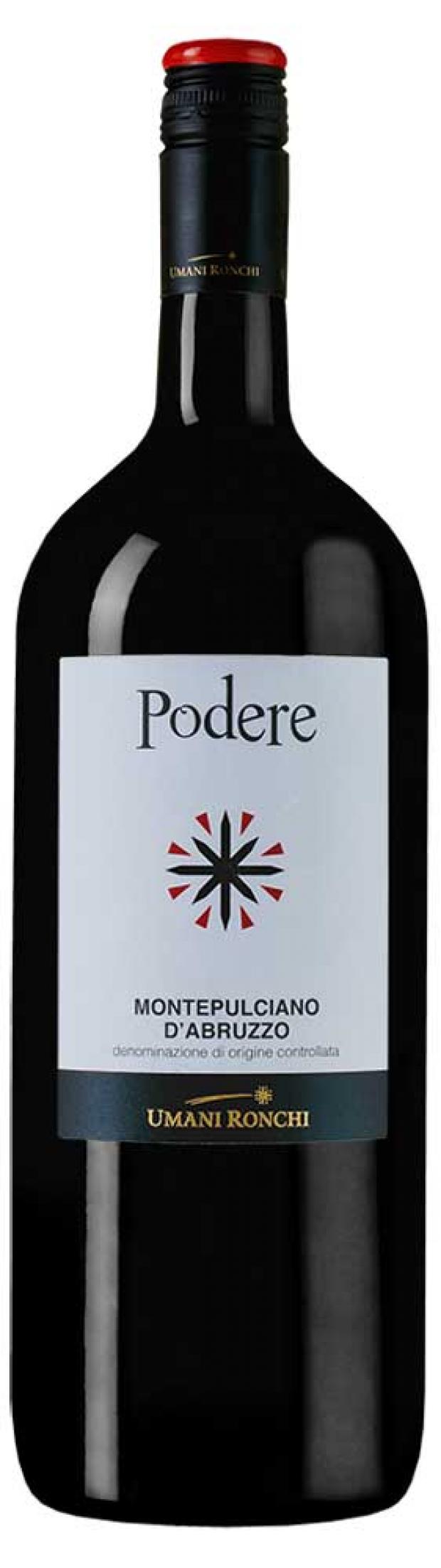 Вино Podere Montepulciano d'Abruzzo красное сухое Италия, 1,5 л