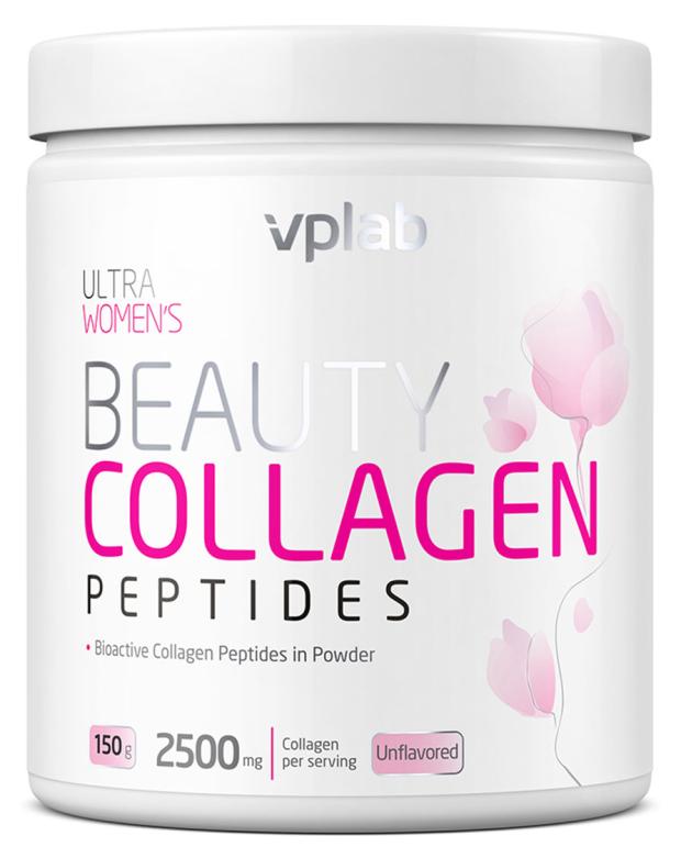 

Коллаген красоты VPLAB Ultra Women's Beauty Collagen Peptides 2500 mg для кожи волос и ногтей, 150 г