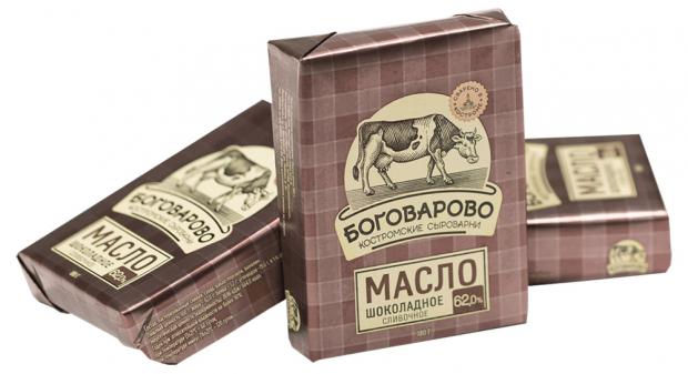 Масло сливочное Боговарово Шоколадное 62% БЗМЖ, 180 г