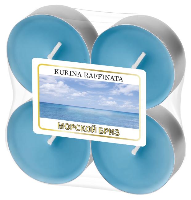 

Свеча чайная Kukina Raffinata Морской бриз Макси ароматическая, 4 шт