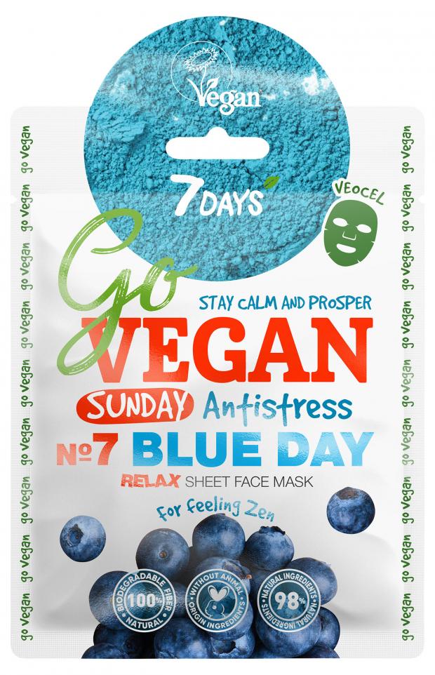 

Тканевая Relax маска для лица «Go Vegan 7 Days» Sunday Blue Day, 25 г
