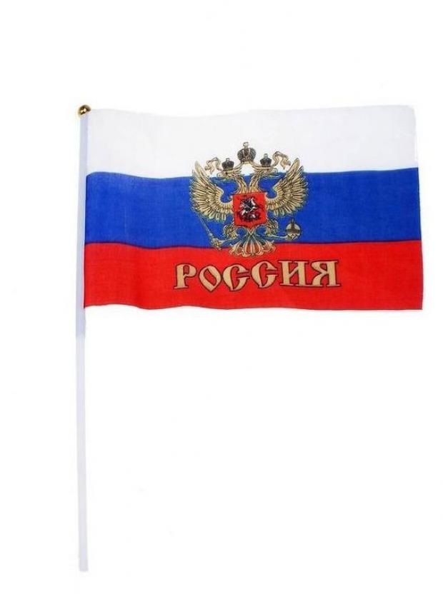 Флаг болельщика Россия, 14x21 см