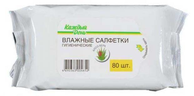 

Влажные салфетки «Каждый день» Гигиенические, 80 шт
