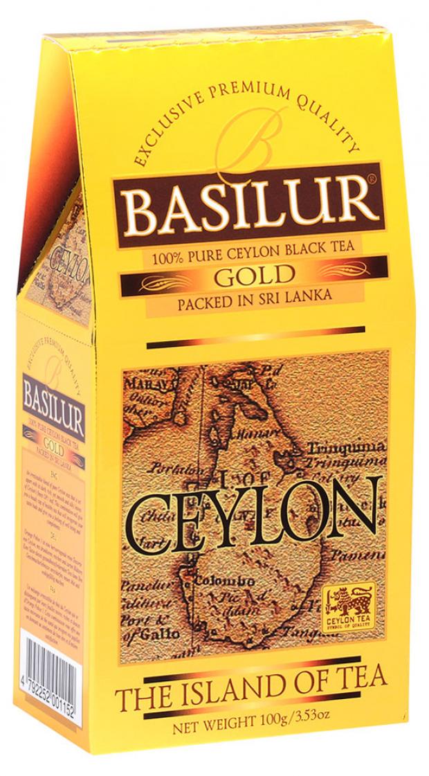 Чай черный Basilur Gold Ceylon, 100 г чай черный basilur чайный остров цейлон золотой op1 100 пакетиков