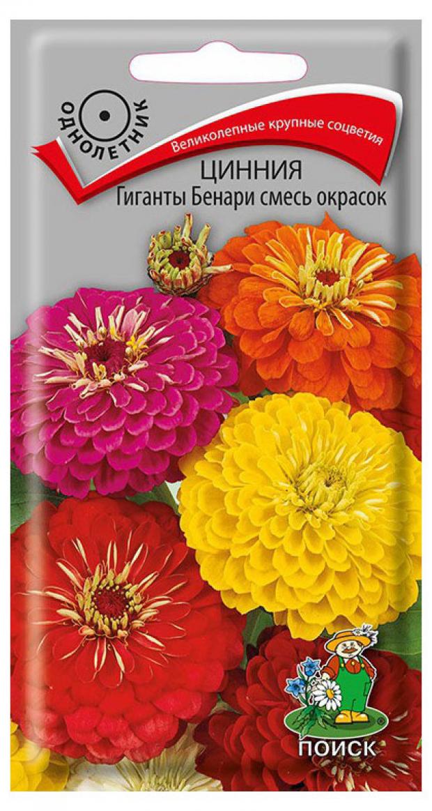 

Семена Цинния Поиск Гиганты бенари смесь окрасок, 10 шт