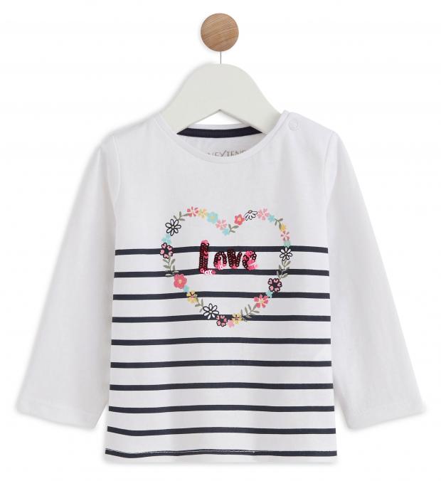 

Футболка для девочки длинный рукав BAB_GIR0005_ECRU02, молочный