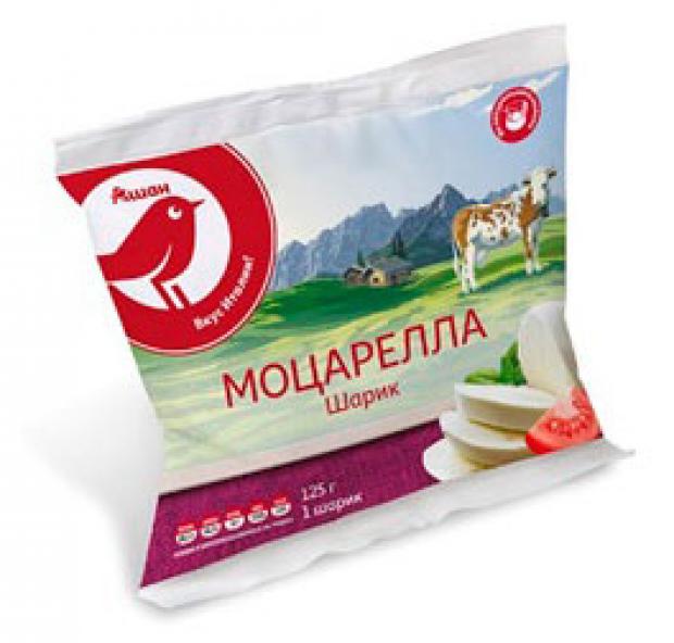 Сыр рассольный АШАН Красная птица Моцарелла в воде 45 БЗМЖ 125 г 59₽