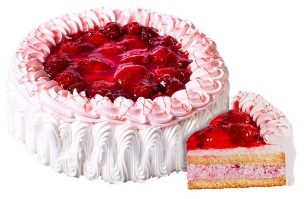 Торт бисквитный Сибирячка Йогуртовый с клубникой, 1 кг