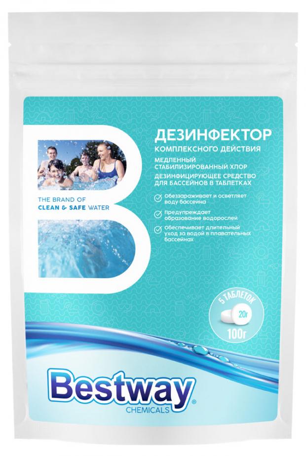 

Хлор Bestway chemicals DKM0.1TBW Медленный стабилизированный, 5 таблеток