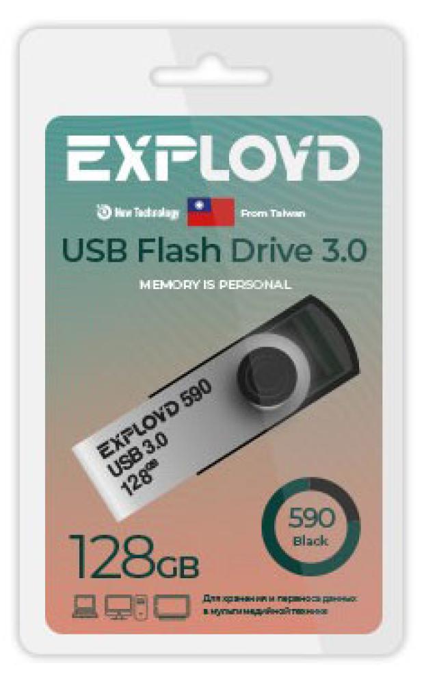 цена Флешка Exployd 590 128GB черная