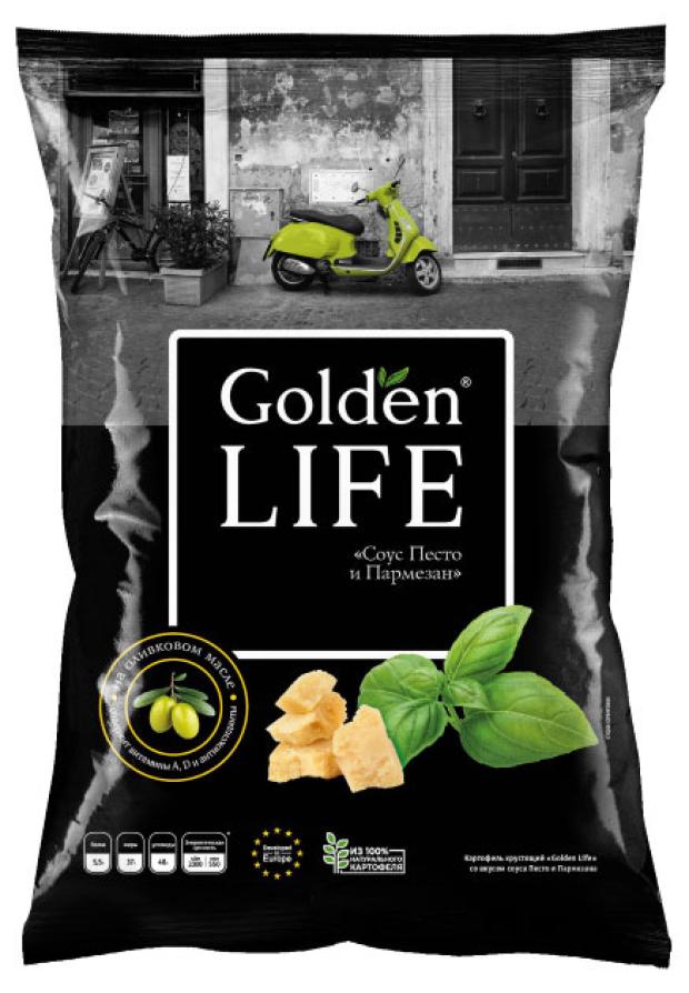 Чипсы картофельные Golden Life соус песто и пармезан 90 г 104₽