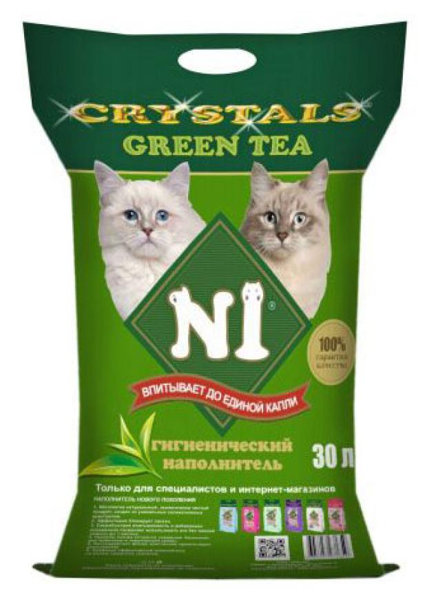 Наполнитель для кошачьего туалета 1 Crystal Green Tea, 30 л 023481 1