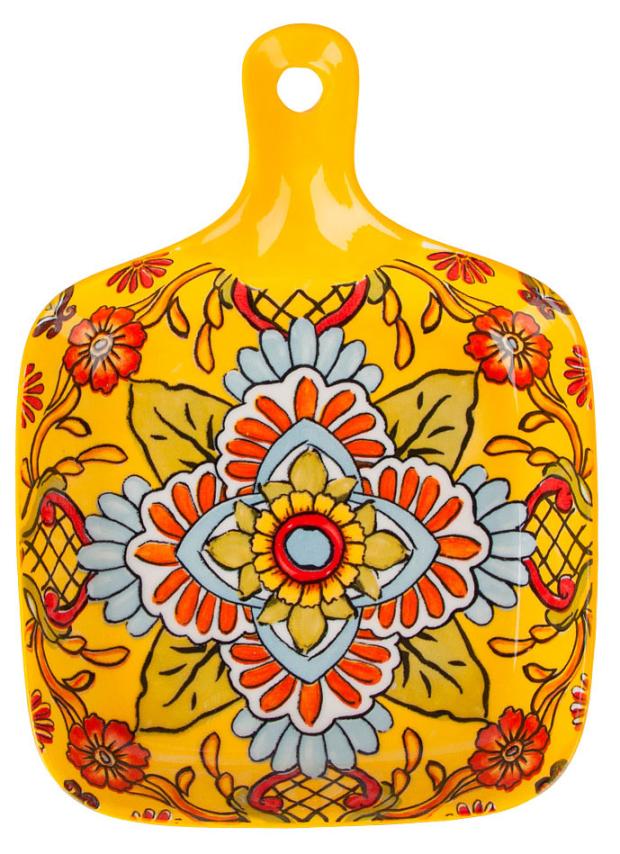 

Блюдо Nouvelle Home Arabesque с ручкой желтое, 22х16,5х3,5 см