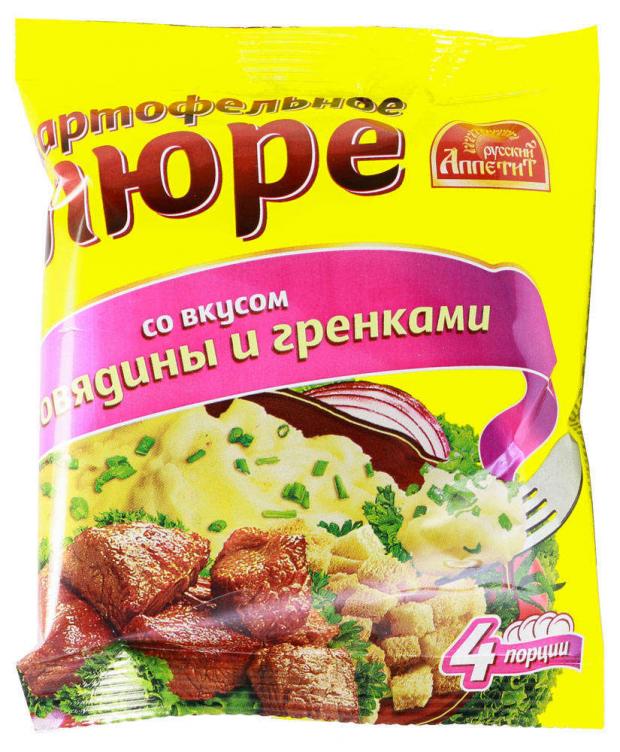 

Пюре картофельное «Русский Аппетит» со вкусом говядины и гренками, 120 г