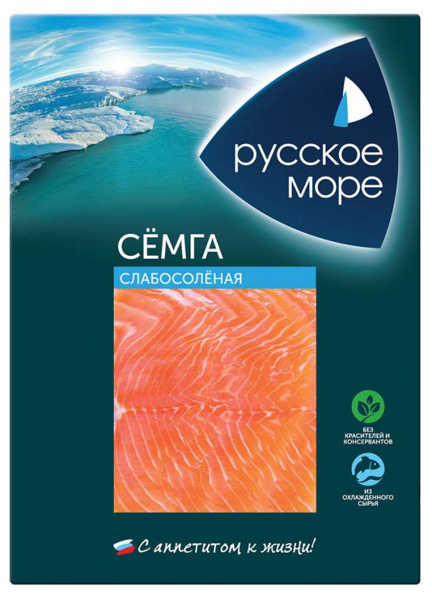 Семга слабосоленая Русское море филе-ломтики, 120 г