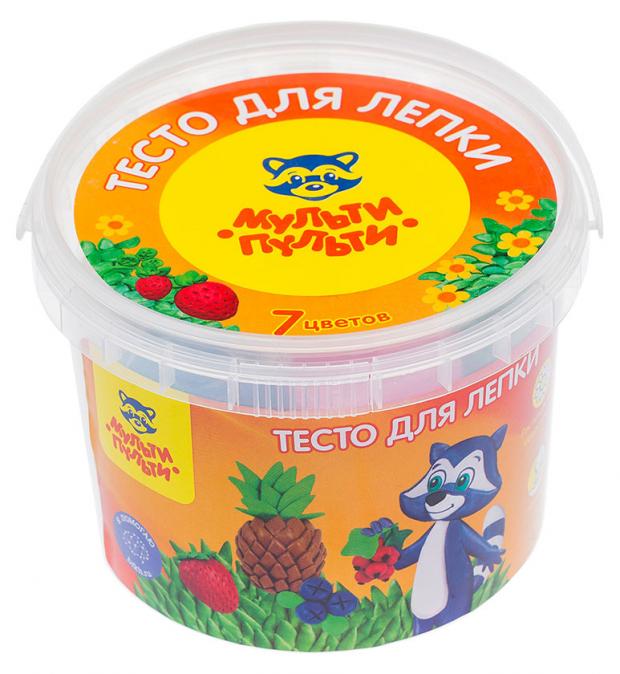 

Тесто для лепки Мульти-пульти Енот На Каникулах, 7 цветов