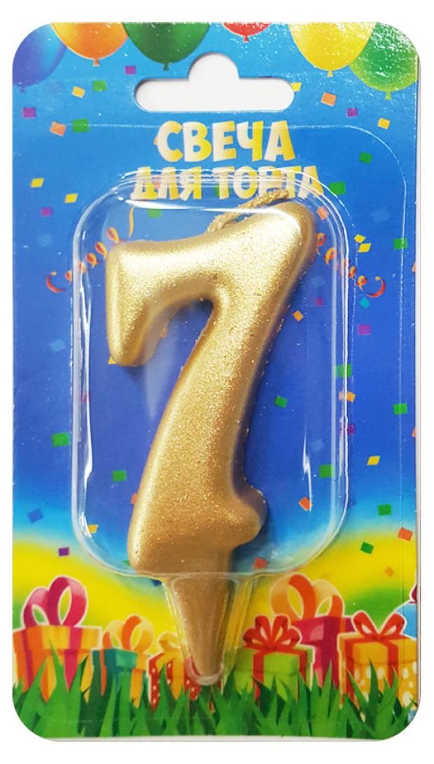 

Свеча для торта 7 золотая, 8х4 см