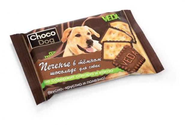 

Лакомство для собак VEDA Choco Dog печенье в темном шоколаде, 30 г