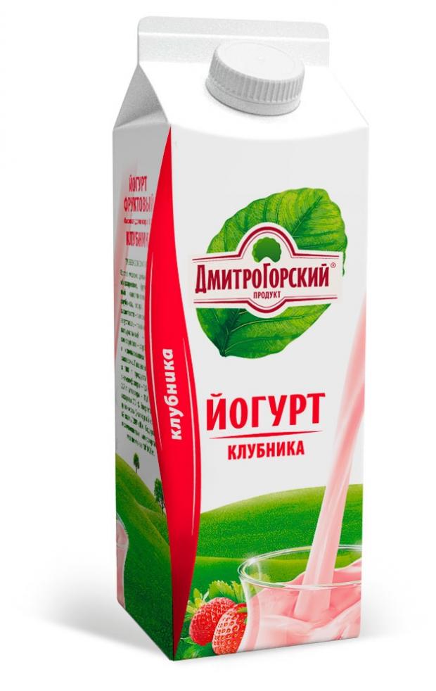 Йогурт питьевой Дмитрогорский продукт Клубника 1,5%, 450 г