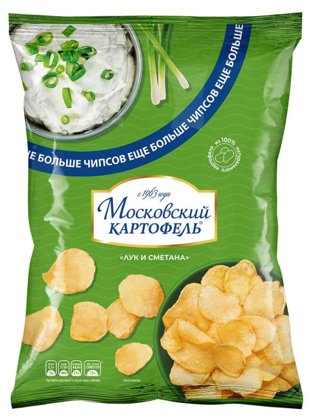 

Чипсы Московский картофель со вкусом лука и сметаны, 225 г