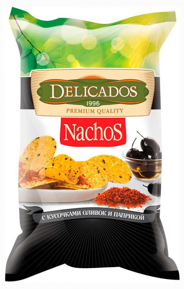 

Чипсы кукурузные Delicados Nachos с кусочками оливок и паприкой, 150 г