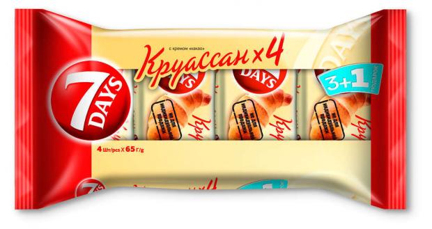 

Круассан 7Days с кремом ваниль 3+1 в подарок, 265 г