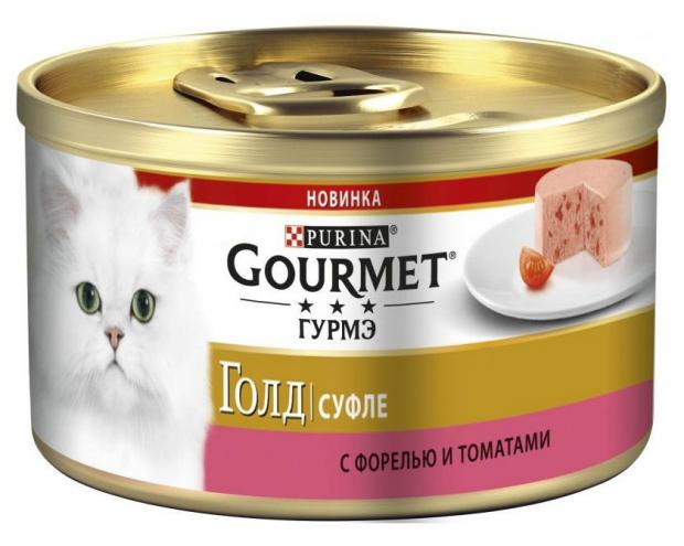 

Корм для кошек Gourmet Голд Суфле с овощами с форелью и томатами, 85 г