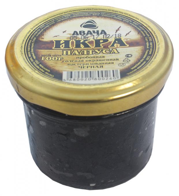 Икра палтуса АВАЧА соленая пробойная черная, 100 г