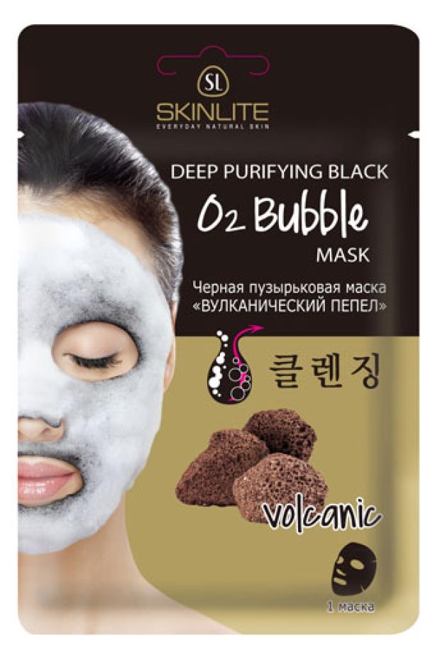 

Маска для лица Skinlite Вулканический пепел черная пузырьковая, 1 шт