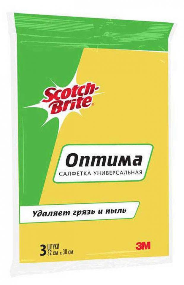 

Салфетка для уборки Scotch-Brite Оптима универсальная 32х38 см, 3 шт
