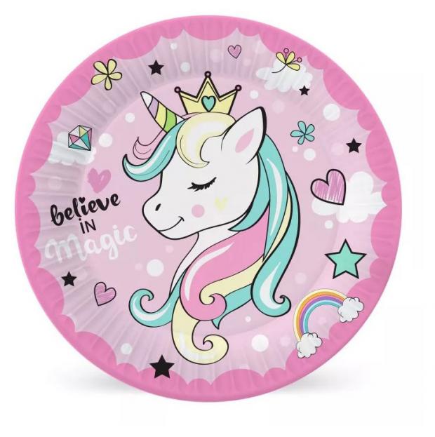 

Набор одноразовых тарелок Nd play Единорог бумага 23 см, 6 шт