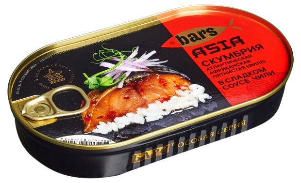 Скумбрия атлантическая БАРС в сладком соусе Чили 175 г 164₽