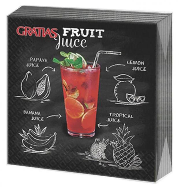 фото Салфетки бумажные 3-слойные gratias fruit juice, 20 шт