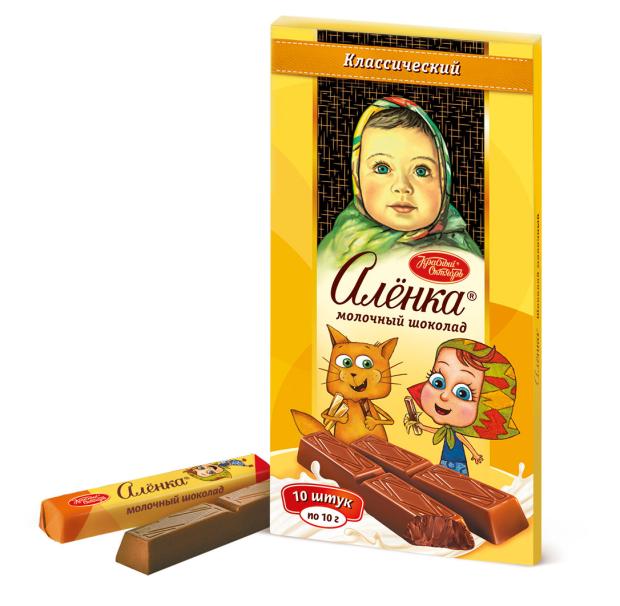 Шоколад Красный октябрь Аленка молочный в стиках, 100 г