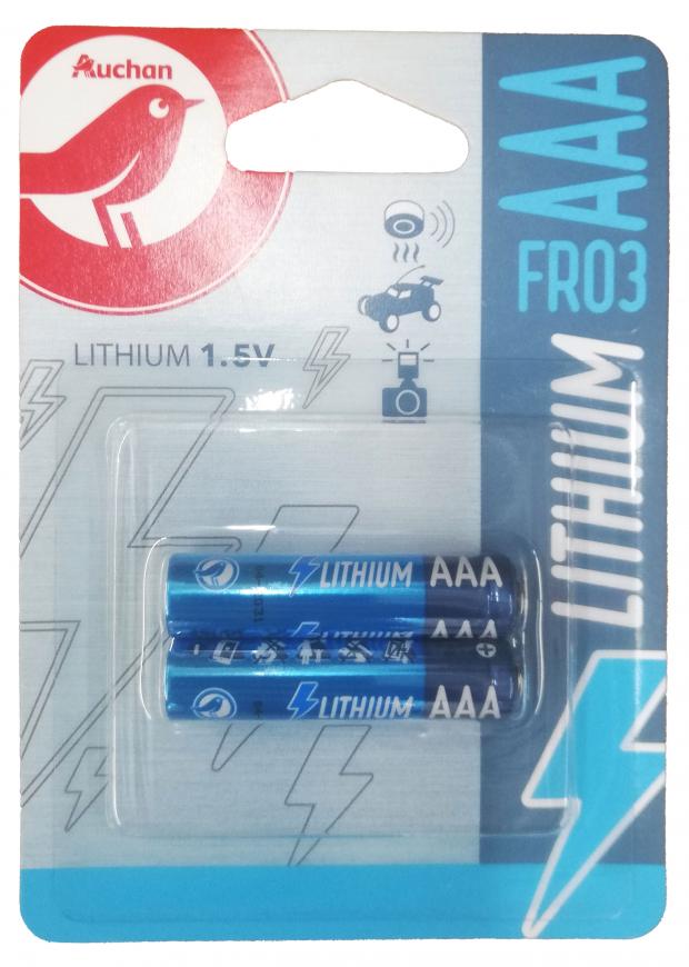 

Батарейка ААА АШАН Lithium FR03, 2 шт