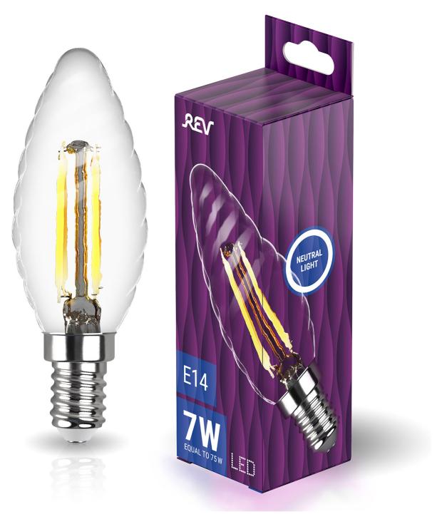 

Лампа светодиодная REV DECO Filament свеча витая Premium TC37 7Вт E14 4000K