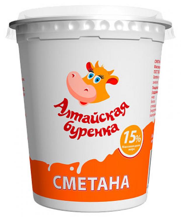 Сметана Алтайская буренка 15% БЗМЖ, 350 г