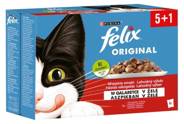 

Корм влажный для кошек Felix птица (5+1), 85г х 6шт