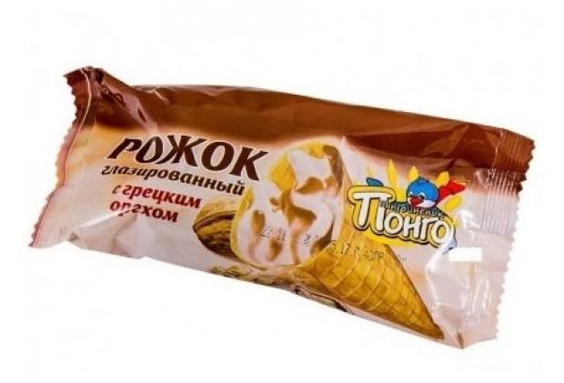 Сырок творожный Понго глазированный с грецким орехом в вафельном рожке 23%, 40 г