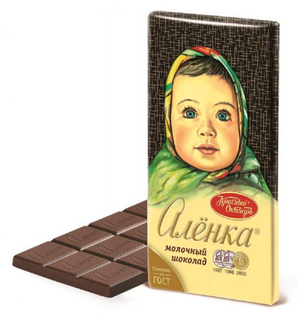 Шоколад Красный октябрь Аленка молочный, 90 г nestle hot cocoa mix зефир насыщенный молочный шоколад 8 конвертов