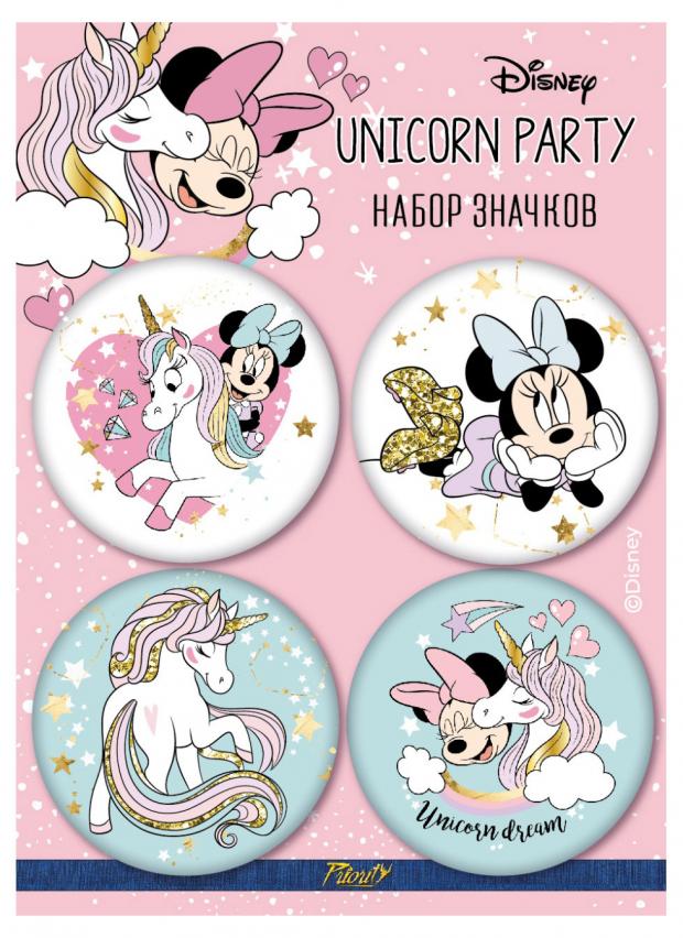 

Значки Disney Минни и единорог, 4 шт