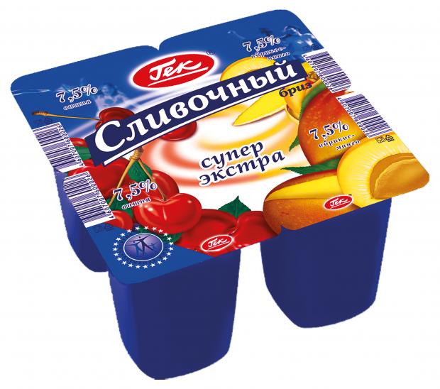 

Продукт йогуртный Гек Сливочный бриз супер экстра вишня абрикос манго 7,5%, 100 г